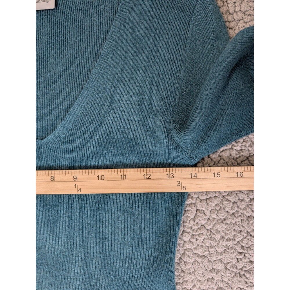 Soft Surroundings Sweater Dress Womens Small Green Pleated Hem Cashmere Blend - Picture 6 of 10